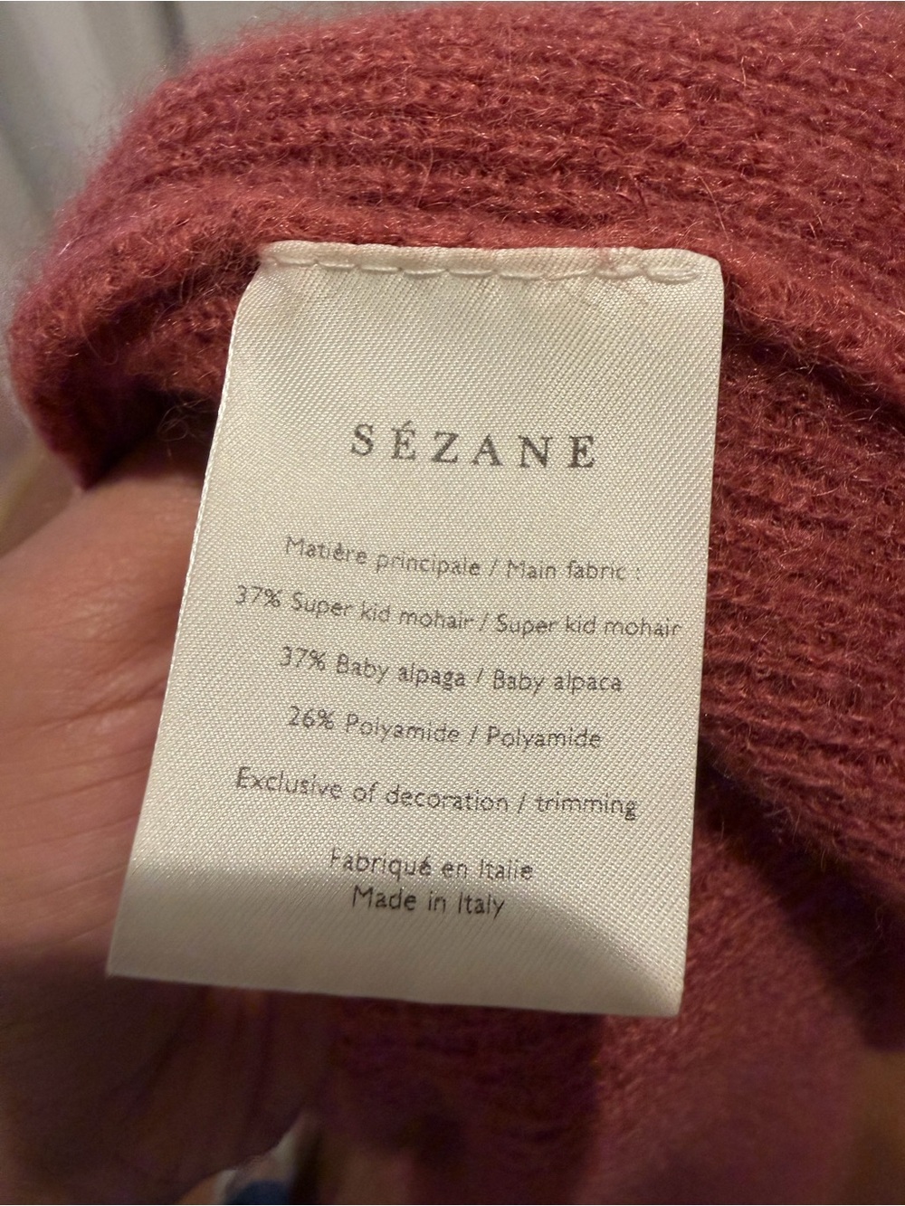 Sezane Rust Red V-neck Button Sweater - Picture 5 of 5